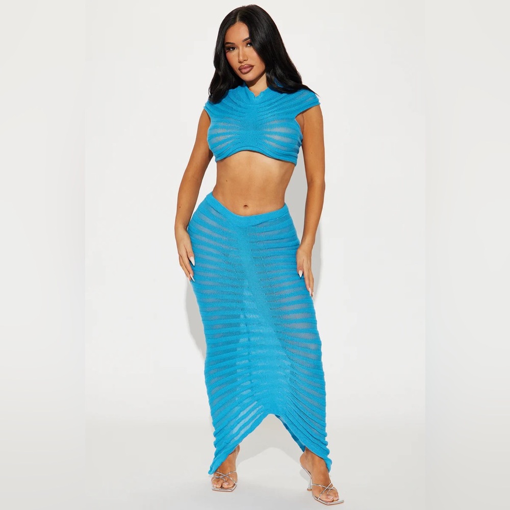 Key West Skirt Set - Turquoise Fashion Nova size medium. Worn once